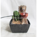 Resin table water fountain with cactus design
